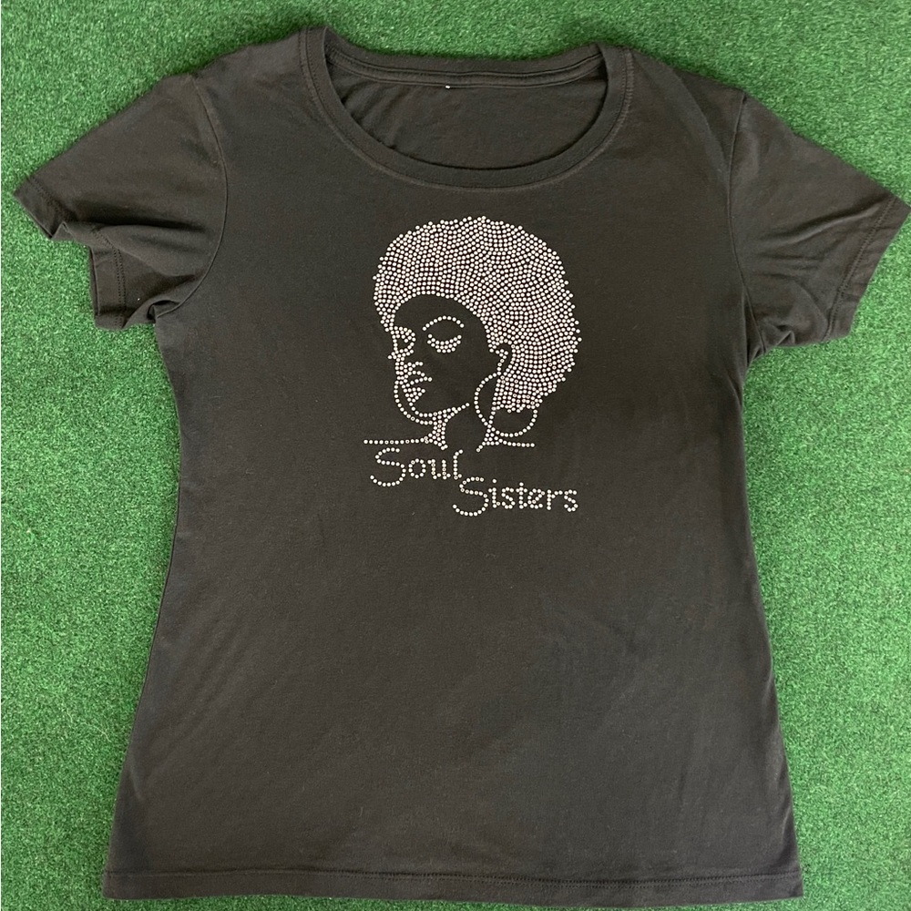 Soul sister rhinestone t shirt. Measurements in pics